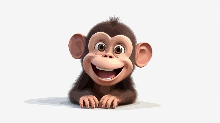 Vector el simpático mono chimpancé de dibujos animados