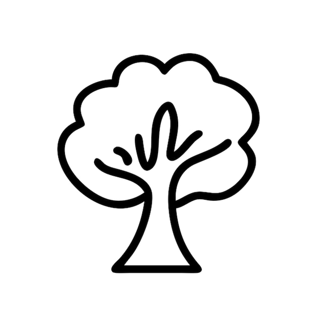 un simple árbol de manzana para niños de 23 años sin ningún detalle página de colorear contorno de icono