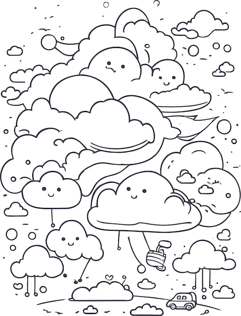 un simple arte de ilustración de nube