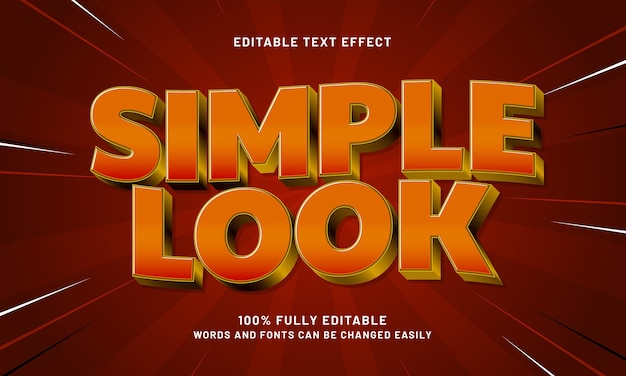 simple aspecto efectos de texto editables con un tema limpio y simple