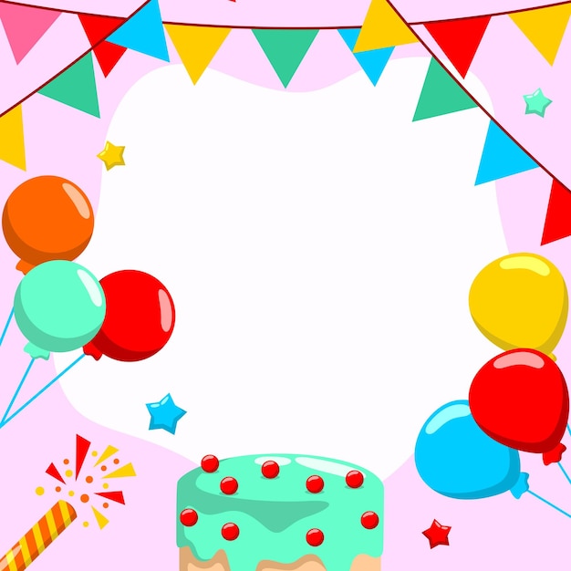 simple birthday background in flat style
