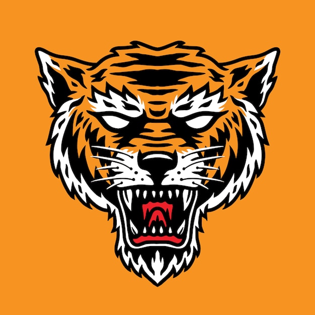 Una simple cabeza de tigre perfecta para mascota o logo