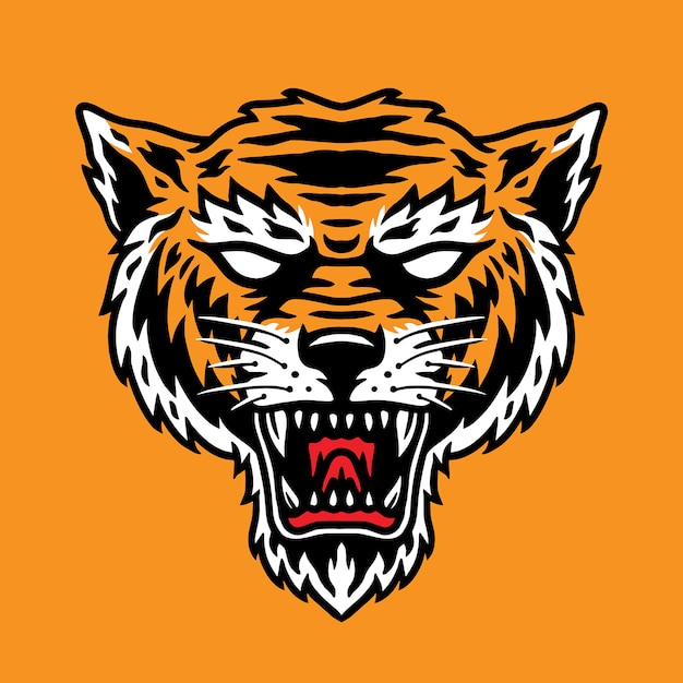 Una simple cabeza de tigre perfecta para mascota o logo