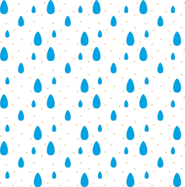 Simple caricatura azul lluvia gota de patrones sin fisuras