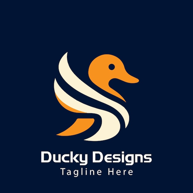 Simple Creative D y Duck Combination Logo Designs Ganso lindo adecuado para el logotipo de identidad