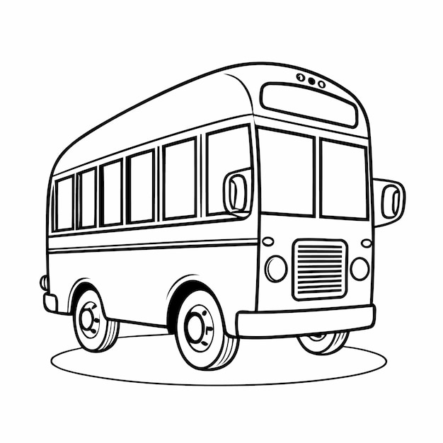Un simple dibujo de autobús escolar para libros infantiles.
