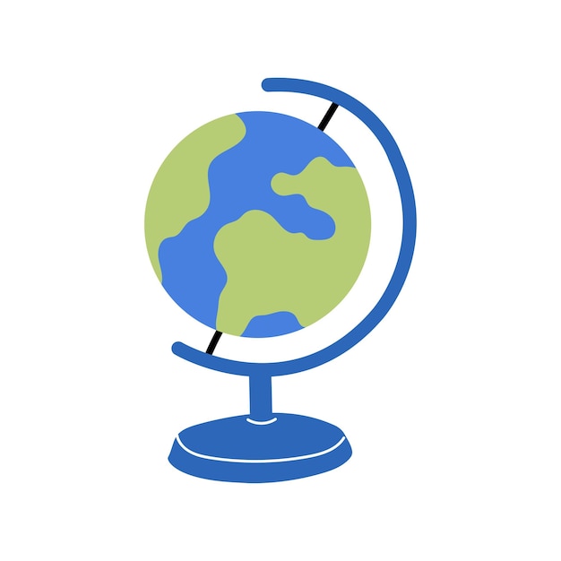 Un simple dibujo ilustrativo de un globo geográfico de vuelta al icono de la escuela