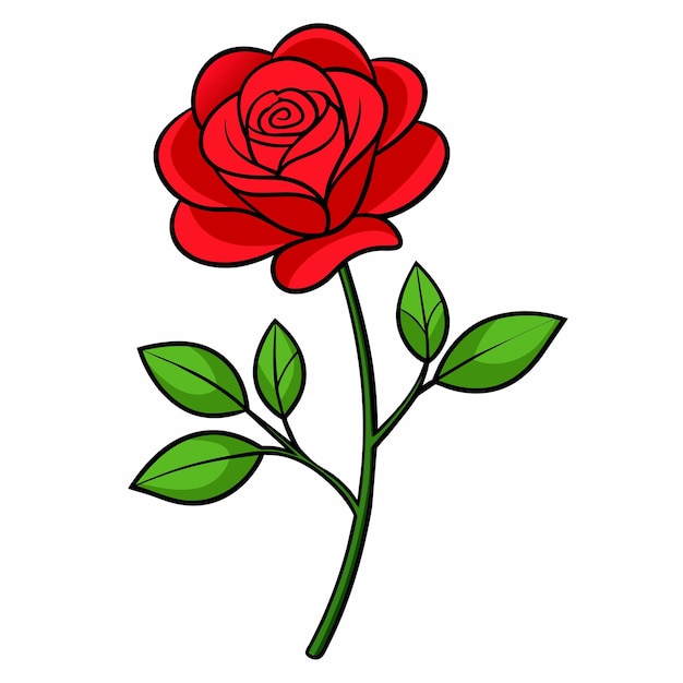 Vector un simple dibujo de rosas planas