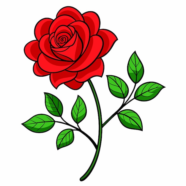 Un simple dibujo de rosas planas