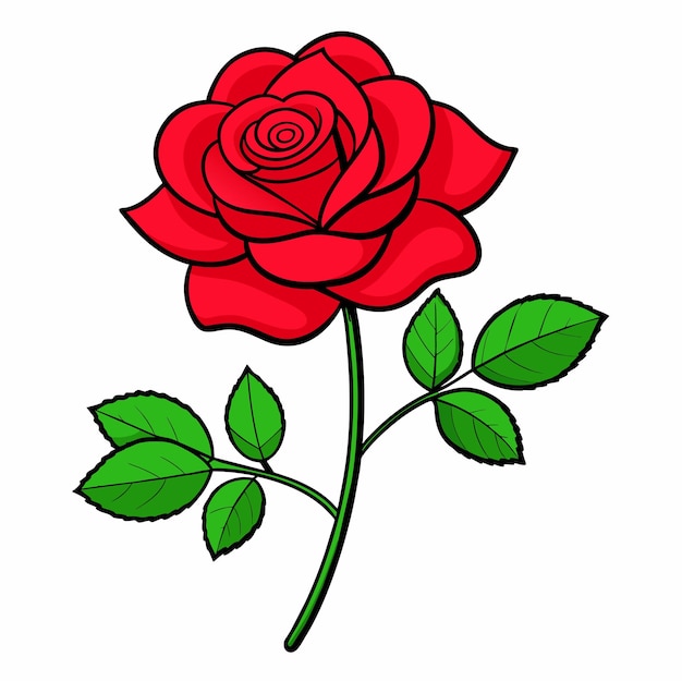 Un simple dibujo de rosas planas