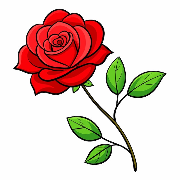 Vector un simple dibujo de rosas planas