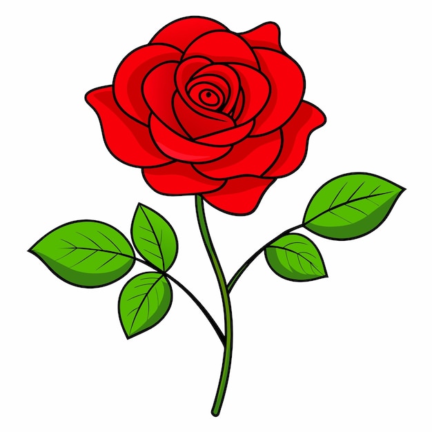 Vector un simple dibujo de rosas planas