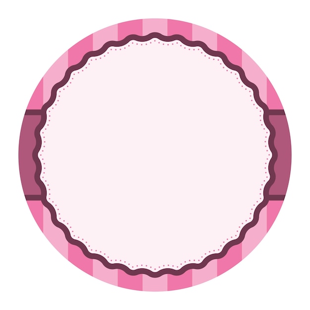 Simple diseño de fondo de círculo redondo rosa con borde esculpido y ornamento de rayas