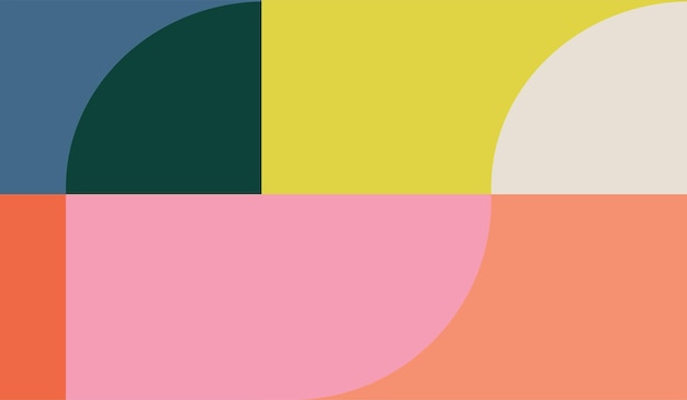 Simple con diseño de fondo de vector geométrico de formas de colores vintage