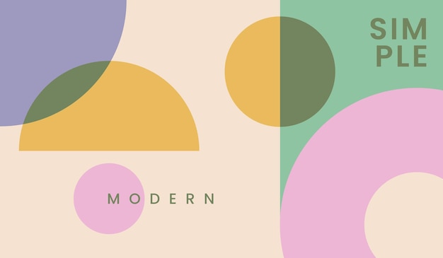 Simple con diseño de fondo de vector geométrico de formas de colores vintage