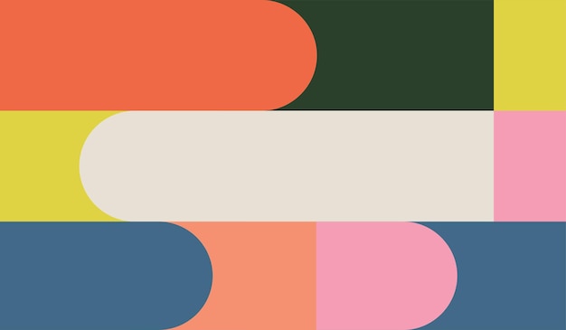 Simple con diseño de fondo de vector geométrico de formas de colores vintage