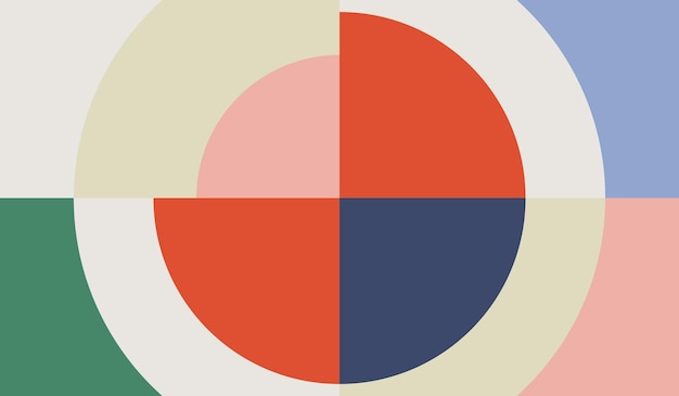 Simple con diseño de fondo de vector geométrico de formas de colores vintage