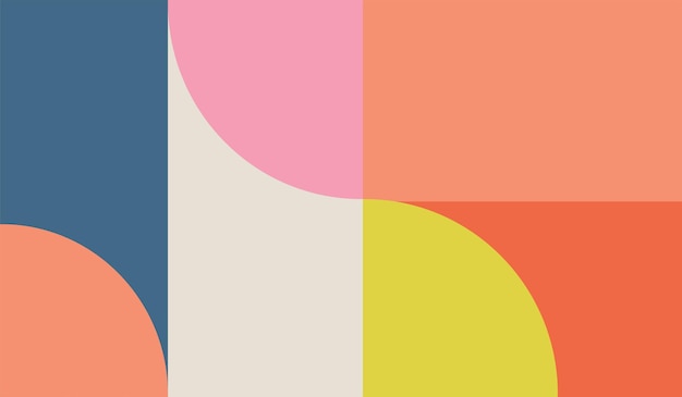 Simple con diseño de fondo de vector geométrico de formas de colores vintage