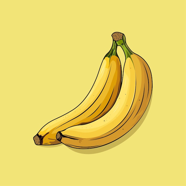 Vector un simple diseño vectorial de plátano aislado