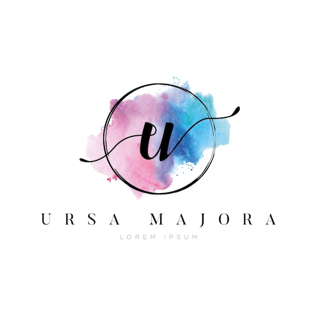 Simple elegante agua color letra tipo U logotipo signo símbolo icono