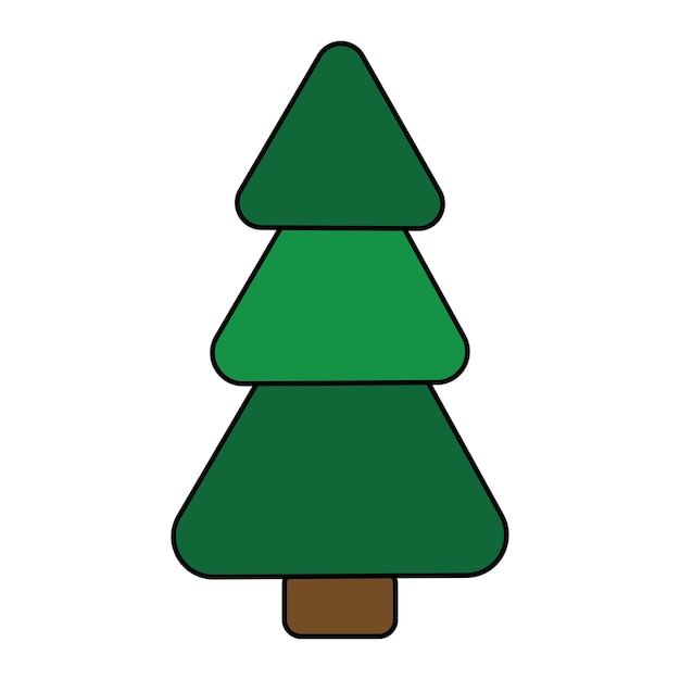 Un simple elemento de diseño de banner de postal de abeto verde y una pegatina