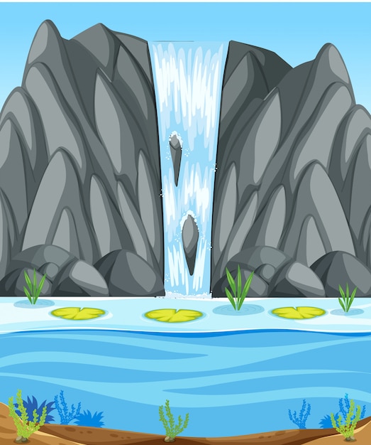 Vector una simple escena en cascada.