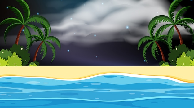 Una simple escena nocturna de playa.