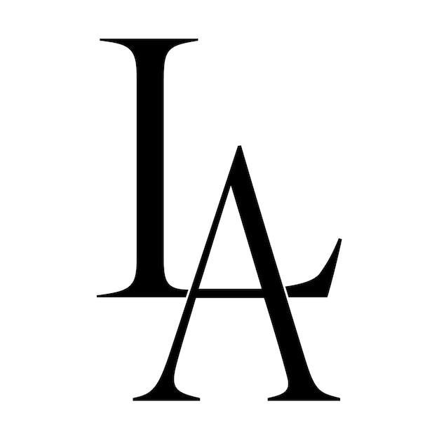 Simple estricto negro moderno LA letras logo negocio lujo icono letras identidad de marca