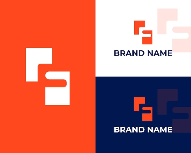 Simple F Logo Geométrico F Branding Vector