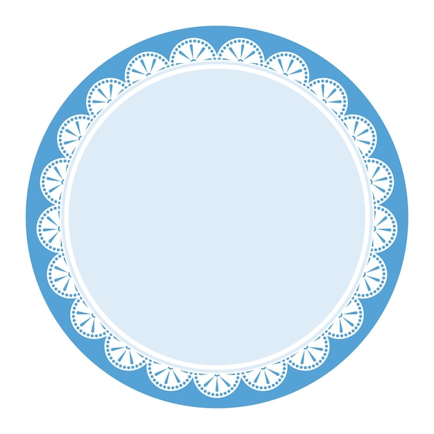 Simple forma de círculo azul clásico con diseño de patrones redondos decorativos