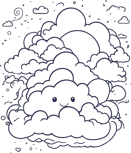 una simple ilustración de doodle de nube