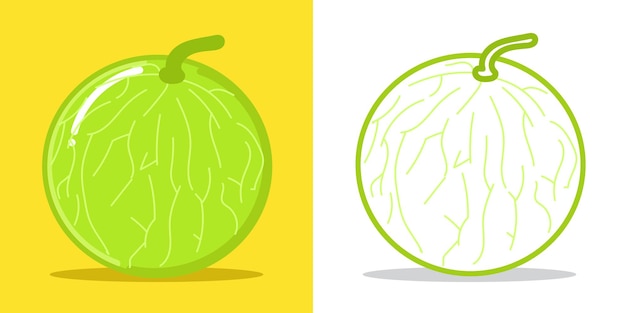 Una simple ilustración de melón de melón para un elemento de diseño o elemento de libro de colorear