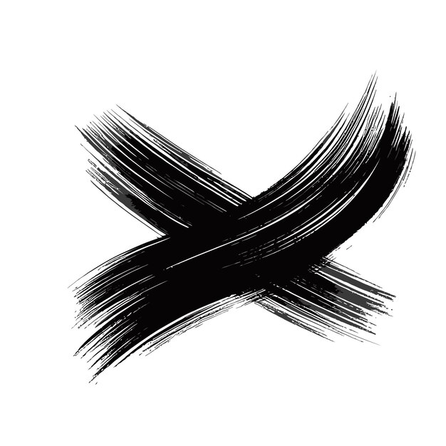 Una simple ilustración de trazo de pincel negro sobre un fondo blanco