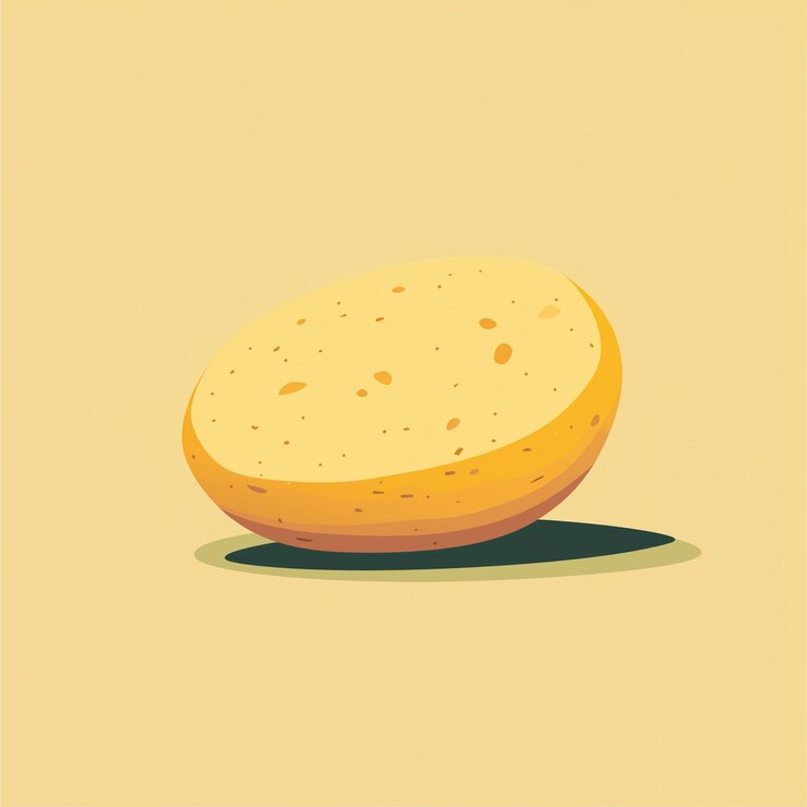 Vector una simple ilustración vectorial plana y limpia de una patata usando colores suaves
