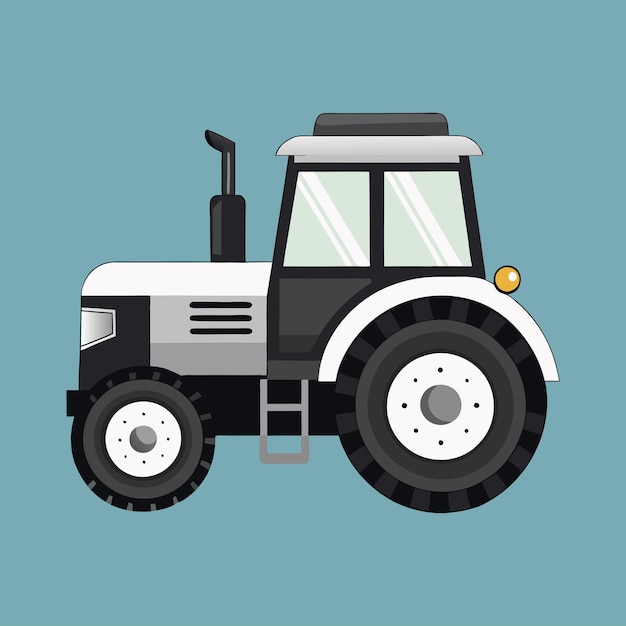 una simple ilustración vectorial de un tractor sobre un fondo blanco