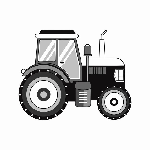 una simple ilustración vectorial de un tractor sobre un fondo blanco