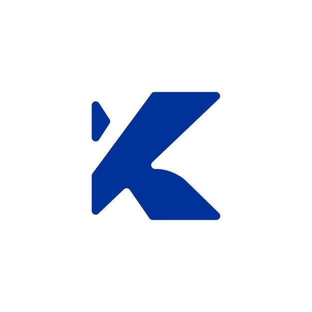 Simple letter H logo letter K vector icon blue
