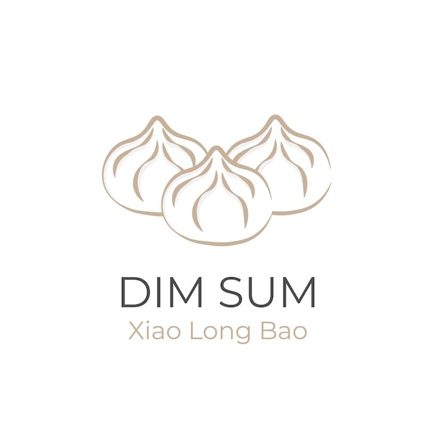 Simple Line Art Illustration Logo bollo relleno chino Xiao Long Bao o Shoronpou