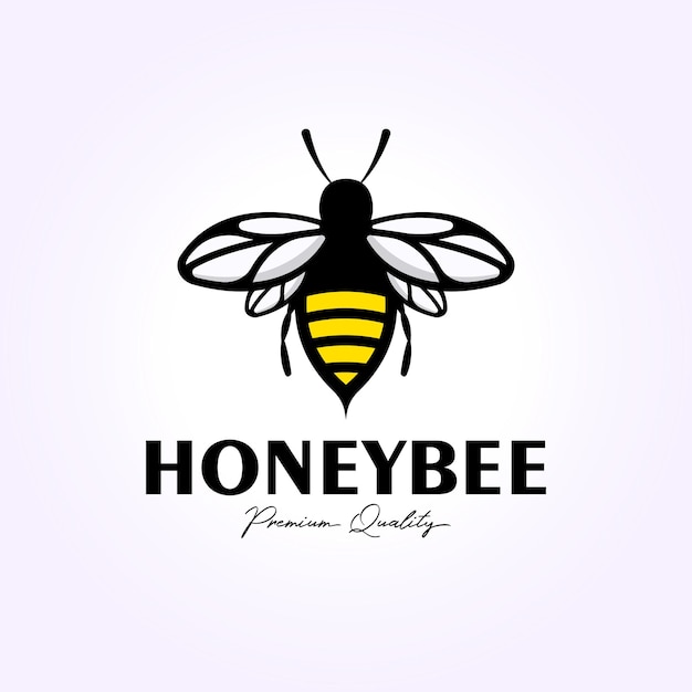 simple logotipo de abeja de miel diseño de icono vintage ilustración de insecto dulce