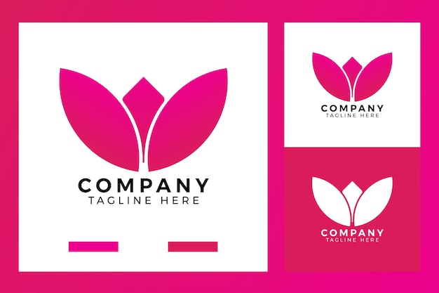 Simple Lotus Leaf Beauty Hoja de flor para terapia cosmética de spa Diseño del logotipo de cuidado de la piel