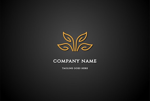 Simple Minimalista Elegante Lujo Planta Flor Hoja Jardín Naturaleza Logo Diseño Vector