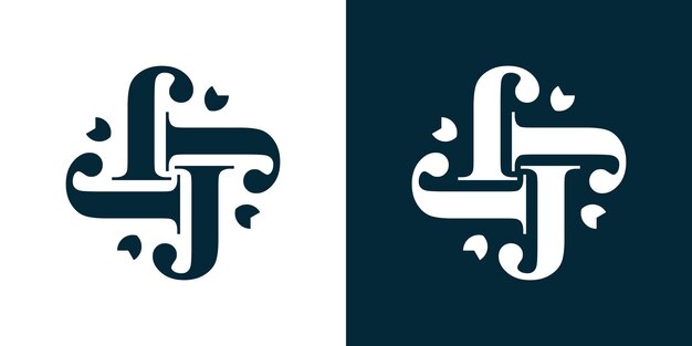 Simple moderno J Monograma de lujo Logotipo Símbolo icono ilustración diseño de plantilla vectorial
