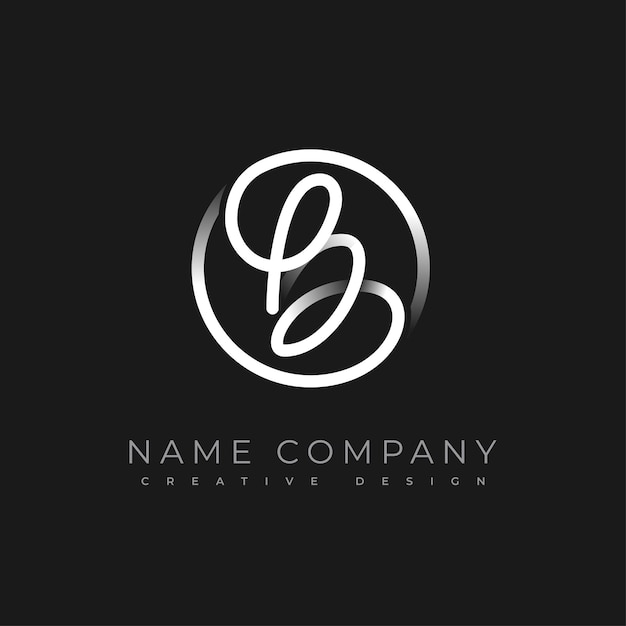 Simple Monogram B Company Logo Dibujado a mano es una letra inicial cursiva B combinada con un marco redondo Signo utilizable para logotipos de negocios de lujo y marca Elemento de plantilla de diseño de logotipo de vector plano