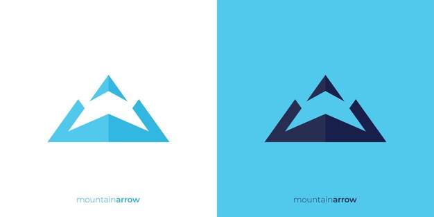 Simple Montañas Flecha hacia arriba Diseño del logotipo Montaña moderna y flecha hacia arriba en el vector medio EPS10