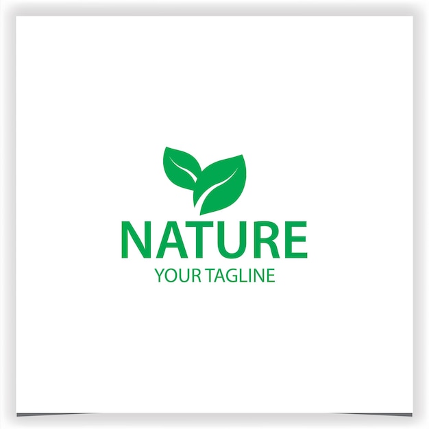 Simple naturaleza verde hoja logo premium elegante plantilla vector eps 10