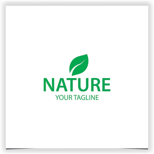 Simple naturaleza verde hoja logo premium elegante plantilla vector eps 10