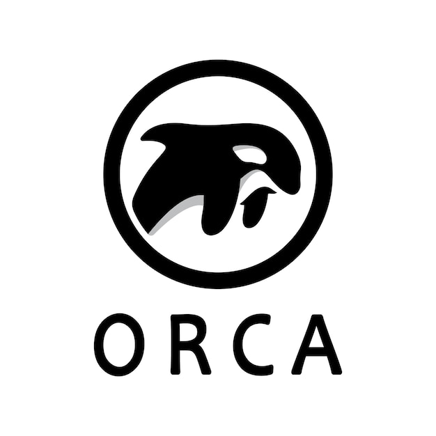 Simple orca negra ballena animal ilustración logo diseño creativo orca animal submarino