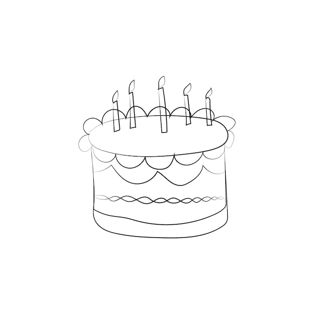 Un simple pastel de cumpleaños con velas
