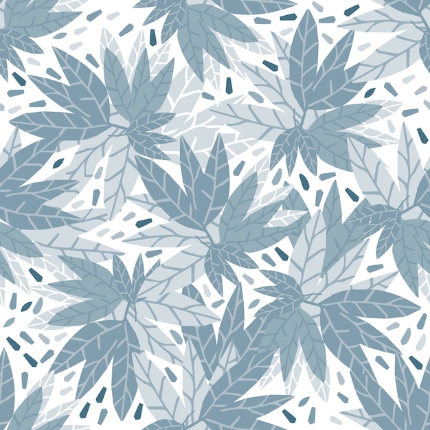 Simple patrón de hojas azules sin fisuras