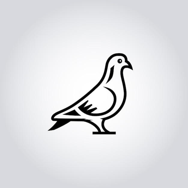 Simple Pigeon Logo Vector Icono de pájaro minimalista negro para el empaque sostenible de marca creativa